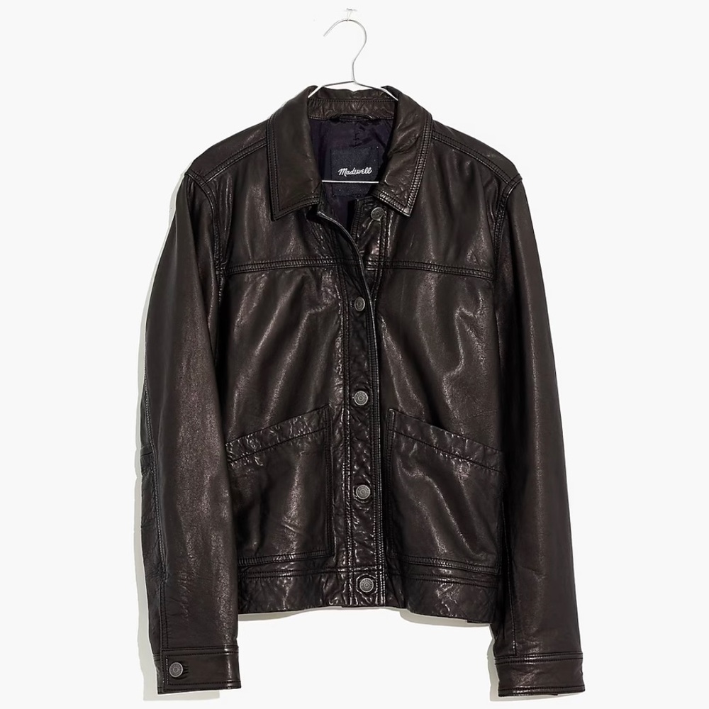 Madewell Washed Leather Chore Jacket